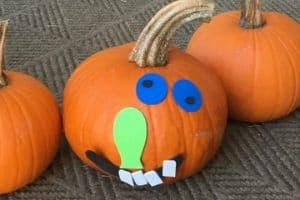 pumpkin decorated by child