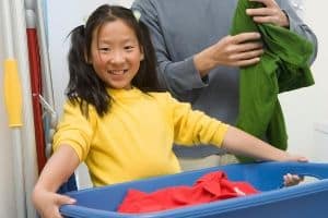 playful connection helps child do chores