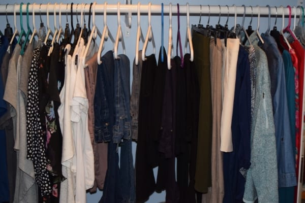 closet organized by color