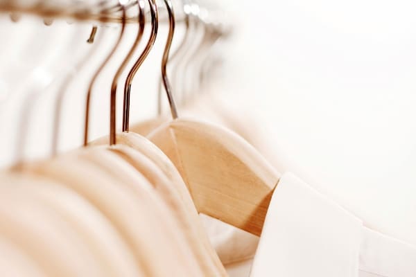 hangers in minimalist closet