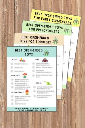 Mock-up of my free pdf: Best creative toys for kids of all ages