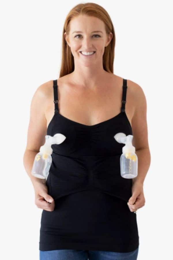 SMDPPWDBB L-5XL Women's Nursing Tank Tops Cotton for Breastfeeding Loose Maternity  Cami with Build-in Shelf Bra