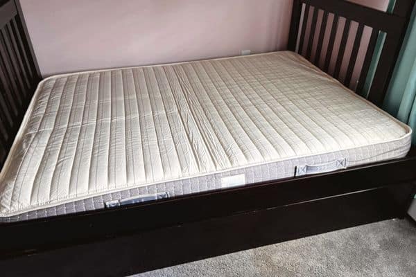 Bare Juniper Kids mattress which is Greenguard Gold certified with GOTS organic cotton