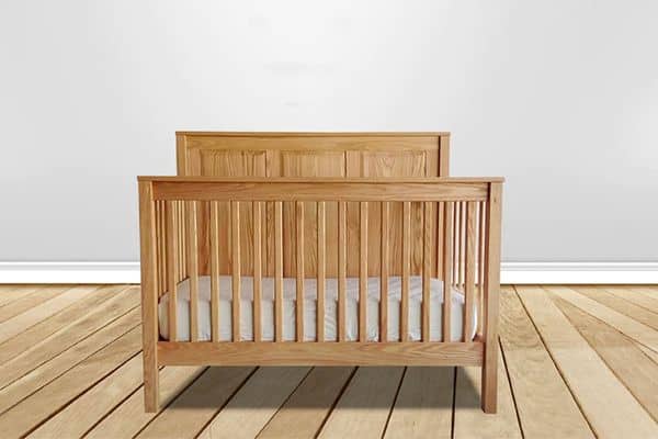 Green Cradle Footprint Panel crib, made with solid wood. This is a Made in USA crib.