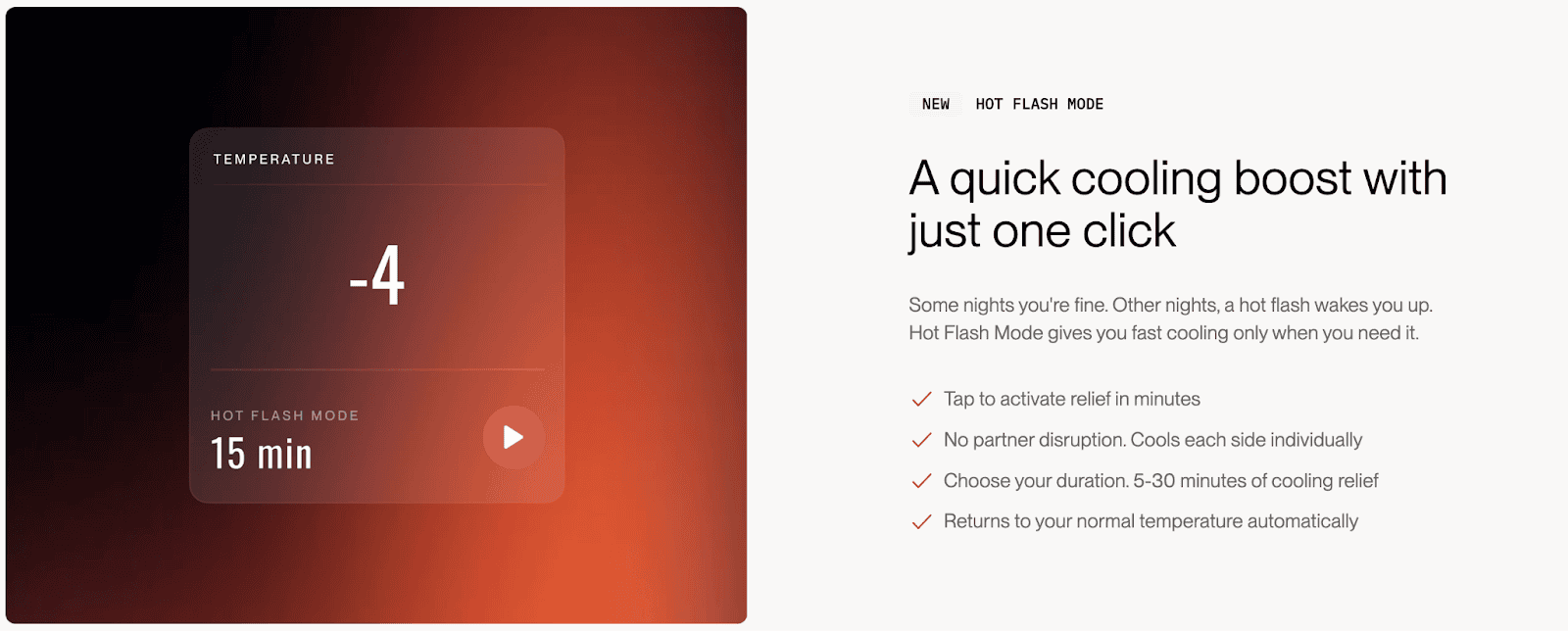 Eight Sleep Hot Flash Mode