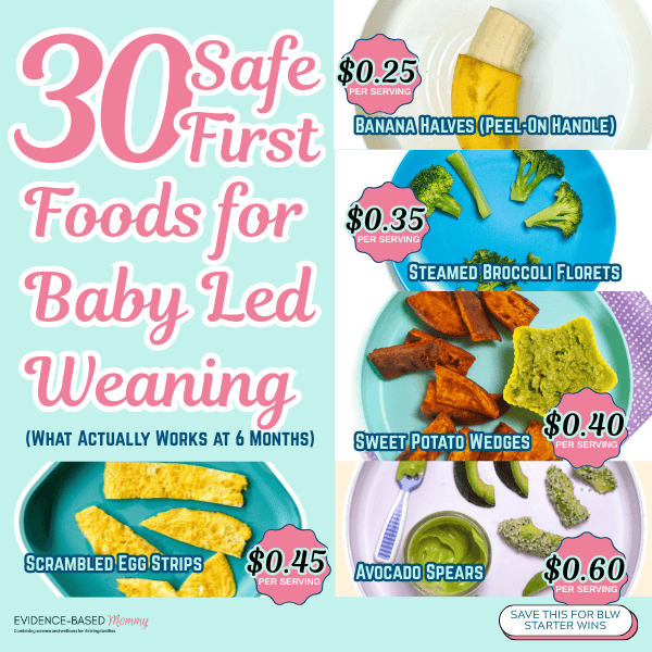 First foods without purees: 30 soft finger foods cut into safe shapes for six-month-olds to self-feed during baby led weaning.