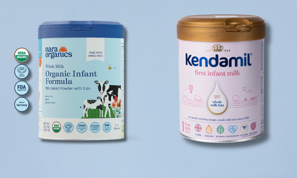 Nara Organics vs. Kendamil whole milk vs skim milk