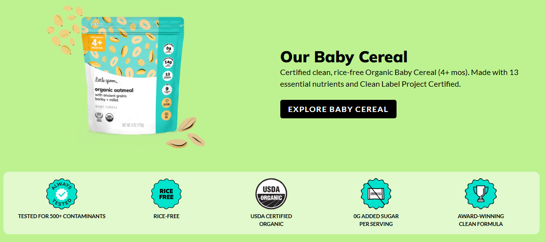 Little Spoon Baby Cereal vs Earth’s Best Baby Cereal